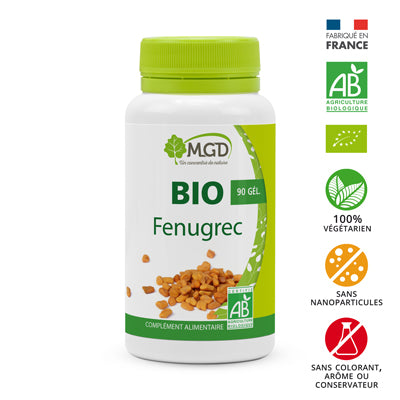 Fenugrec bio MGD- Équilibre des sucres, de l'insuline, et des graisses. 90 gélules