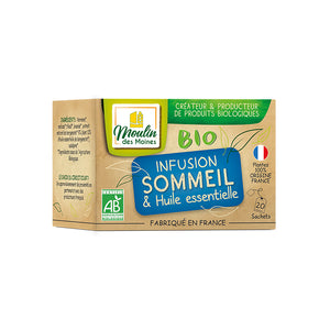 INFUSION BIO SOMMEIL  HUILE ESSENTIELLE - MOULIN DES MOINES - 20 dosettes