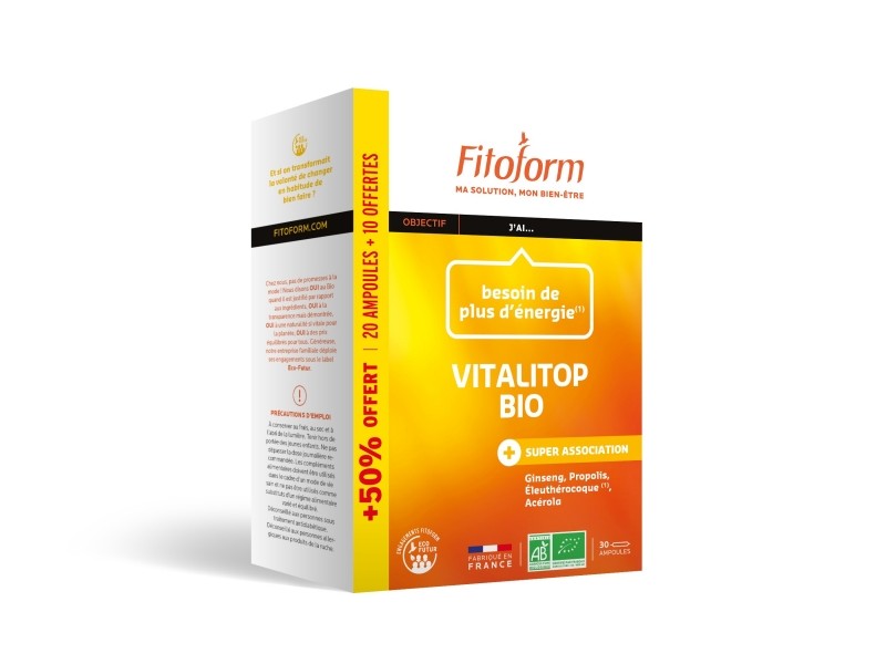 VITALITOP  BIO (20 ampoules + 10 offertes)