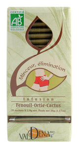 Infusion bio fenouil-cactus-ortie " Minceur et Elimination" - 20 sachets